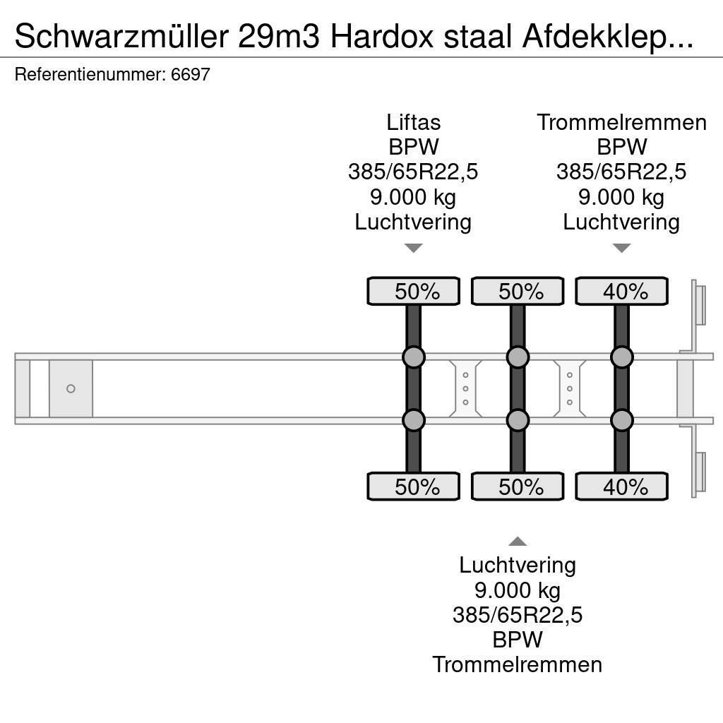 Schwarzmüller 29m3 Hardox staal Afdekkleppen Liftas Damperli çekiciler