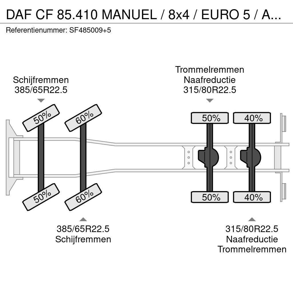 DAF CF 85.410 MANUEL / 8x4 / EURO 5 / AIRCO / GROS PON Damperli kamyonlar