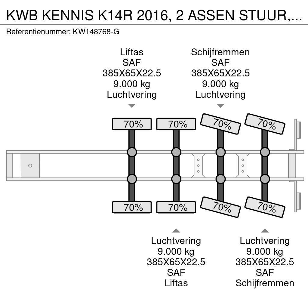  Kwb KENNIS K14R 2016, 2 ASSEN STUUR, 2 LIFT, SAF D Flatbed çekiciler