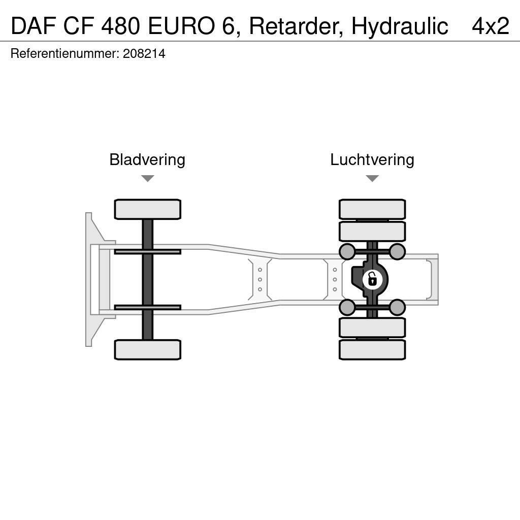 DAF CF 480 EURO 6, Retarder, Hydraulic Çekiciler