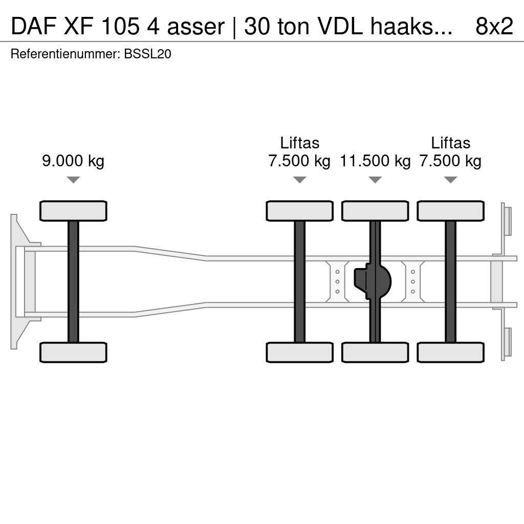 DAF XF 105 4 asser | 30 ton VDL haaksysteem | manual | Vinçli kamyonlar