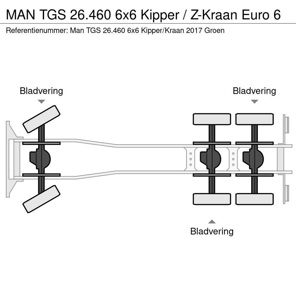 MAN TGS 26.460 6x6 Kipper / Z-Kraan Euro 6 Damperli kamyonlar