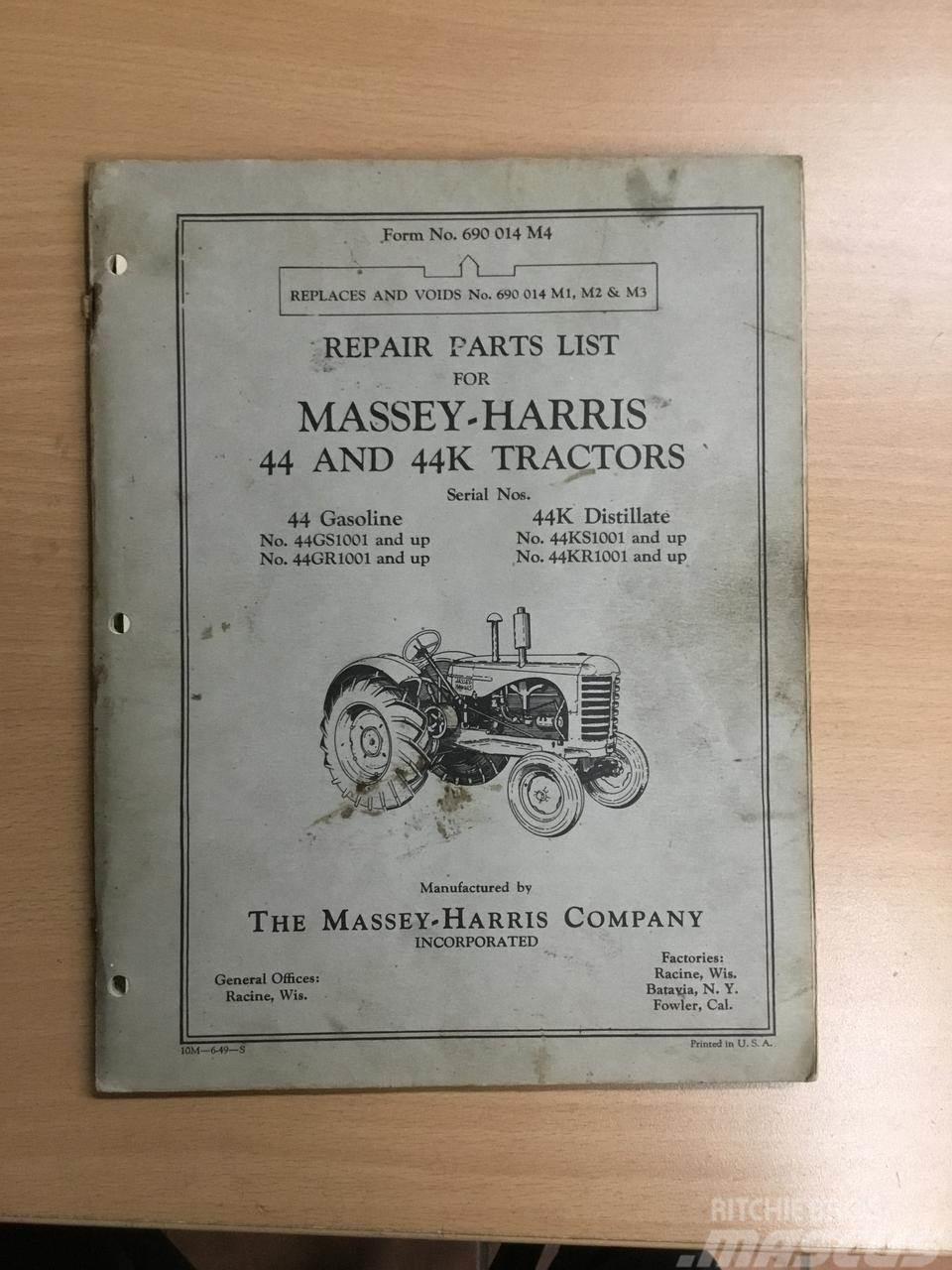Massey Ferguson Parts list - manual Diger tarim makinalari