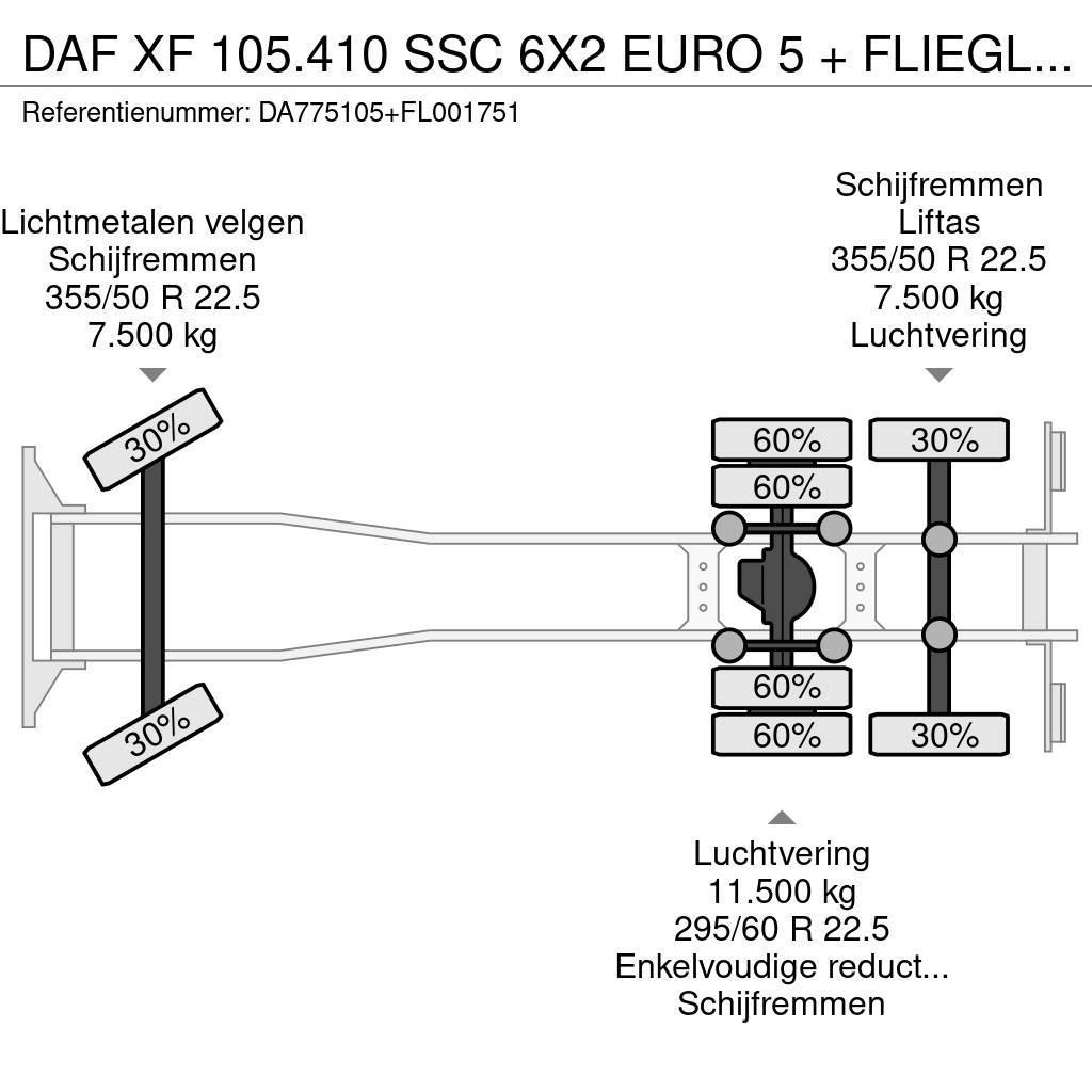 DAF XF 105.410 SSC 6X2 EURO 5 + FLIEGL 2 AXLE Frigofrik kamyonlar