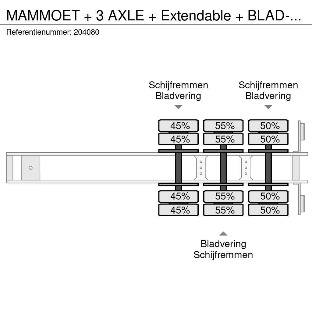  Mammoet + 3 AXLE + Extendable + BLAD-BLAD-BLAD Low loader yari çekiciler