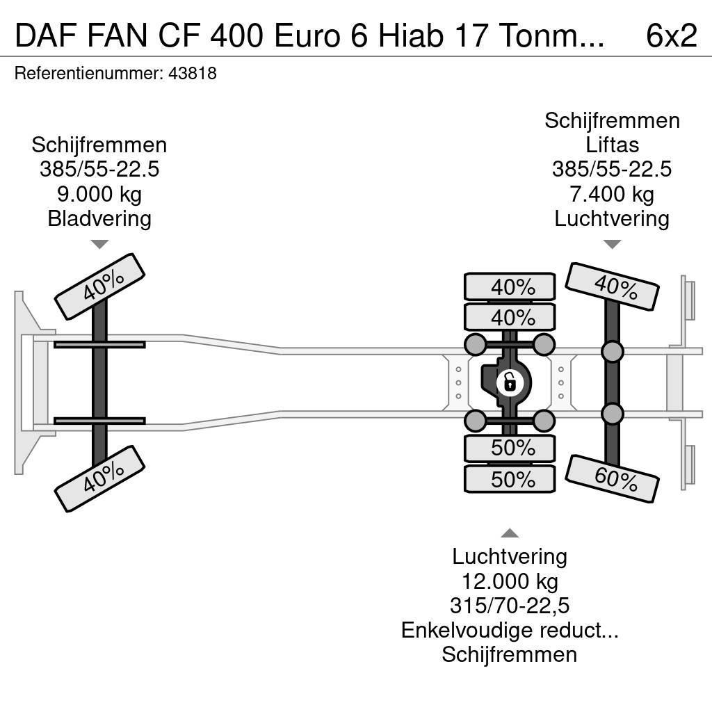 DAF FAN CF 400 Euro 6 Hiab 17 Tonmeter laadkraan Vinçli kamyonlar