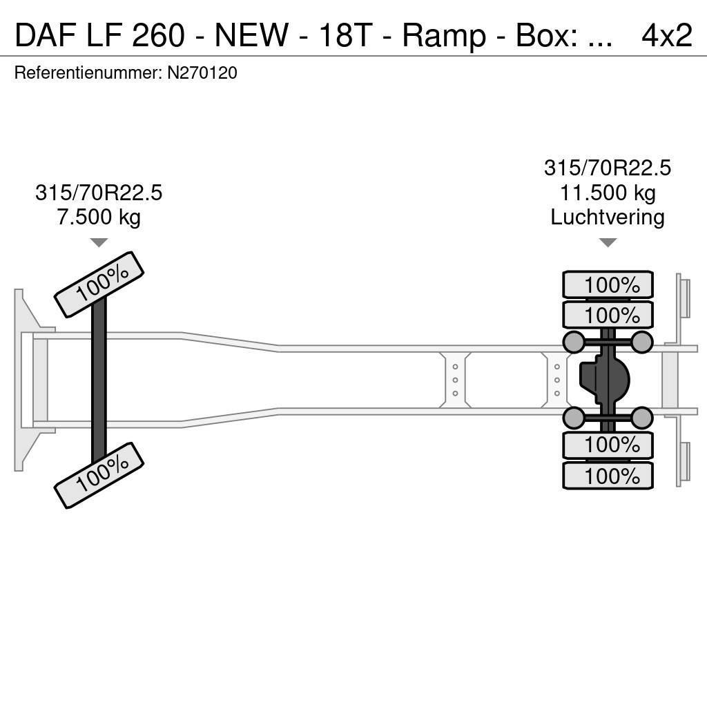 DAF LF 260 - NEW - 18T - Ramp - Box: 7.50 - 2.50 - Too Araç tasiyicilar
