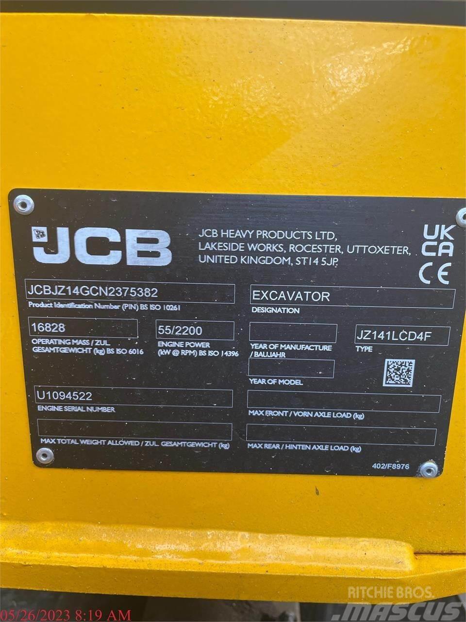 JCB JZ141 LC Paletli ekskavatörler
