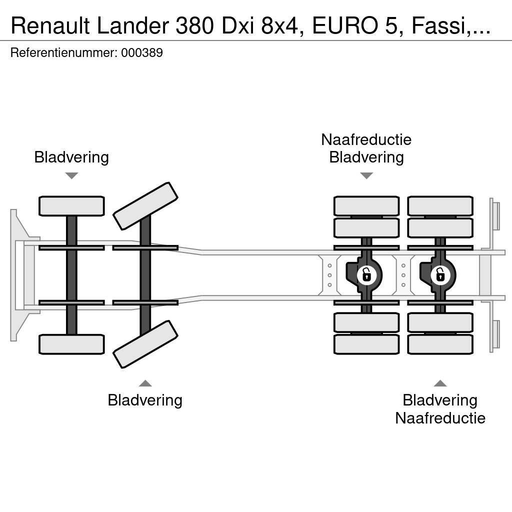 Renault Lander 380 Dxi 8x4, EURO 5, Fassi, Remote, Steel S Flatbed kamyonlar