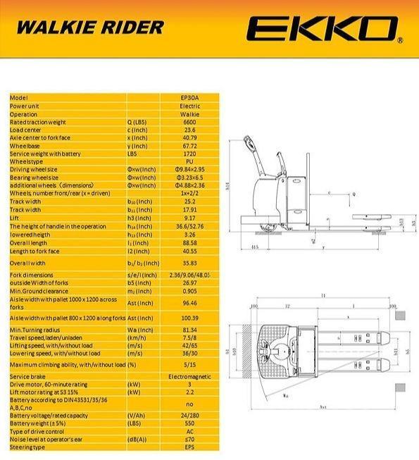 Ekko EP30A Transpaletler