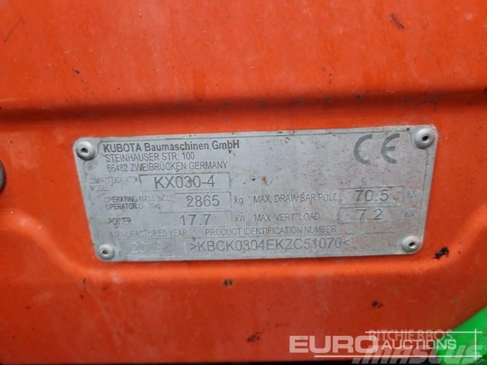 Kubota KX 030-4 jó állapot 2670h! Mini ekskavatörler, 7 tona dek