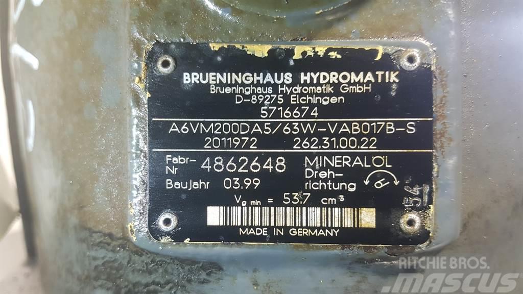 Brueninghaus Hydromatik A6VM200DA5/63W - Drive motor/Fahrmotor/Rijmotor Hidrolik