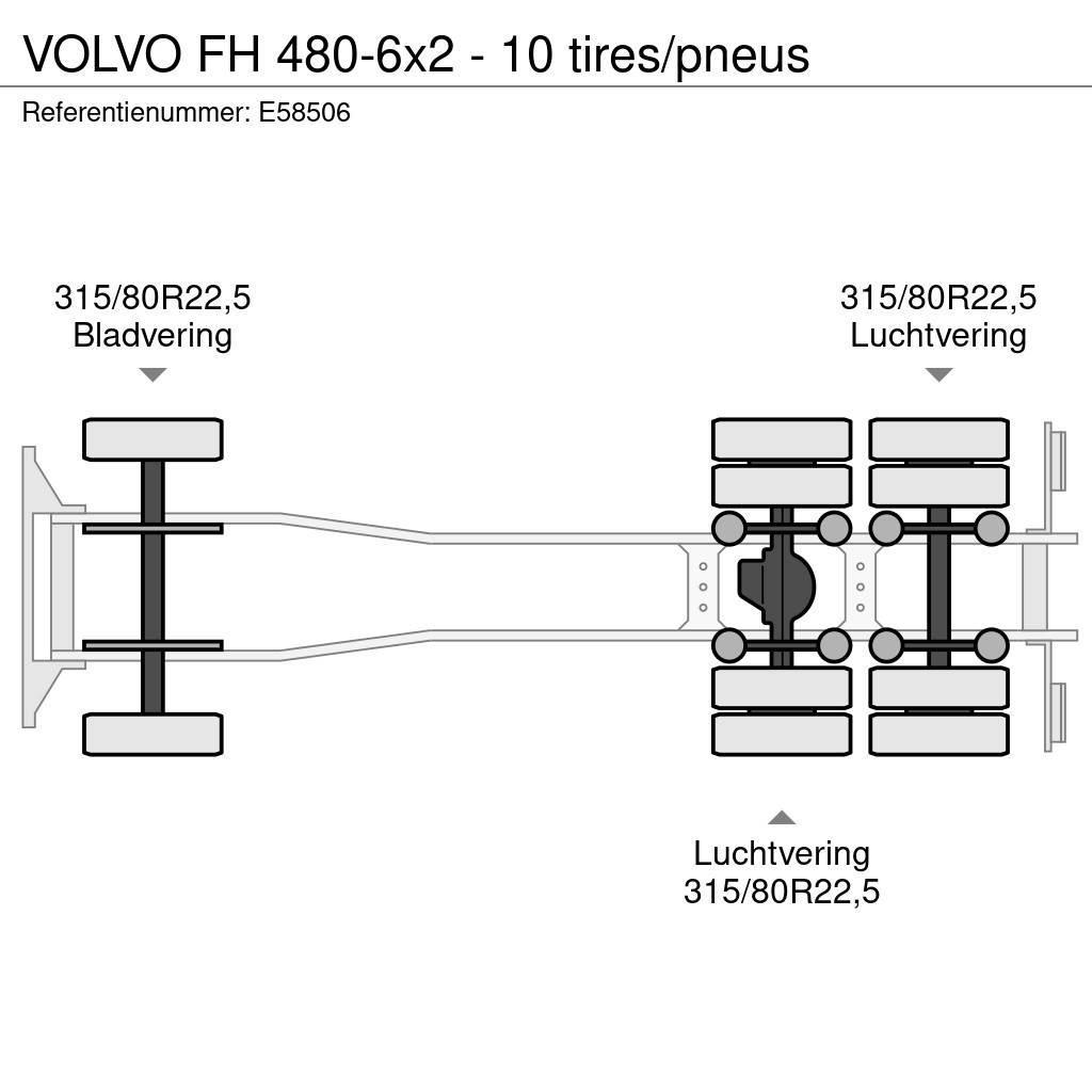 Volvo FH 480-6x2 - 10 tires/pneus Römorklar, konteyner