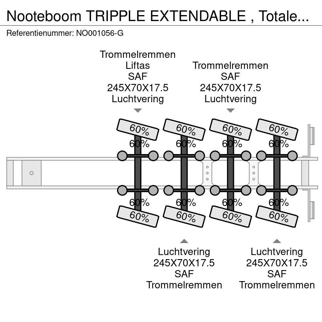 Nooteboom TRIPPLE EXTENDABLE , Totale 47,95 M 4 AXEL STEERIN Low loader yari çekiciler