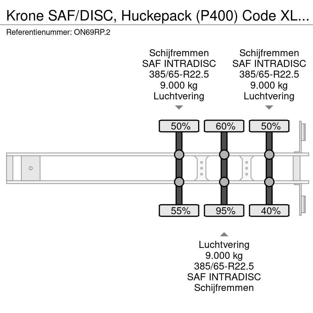 Krone SAF/DISC, Huckepack (P400) Code XL, Stakepots, NL- Perdeli yari çekiciler