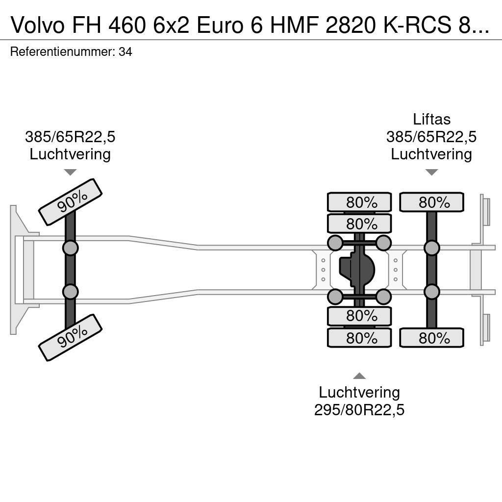 Volvo FH 460 6x2 Euro 6 HMF 2820 K-RCS 8 x Hydr Crane Ye Yol-Arazi Tipi Vinçler (AT)