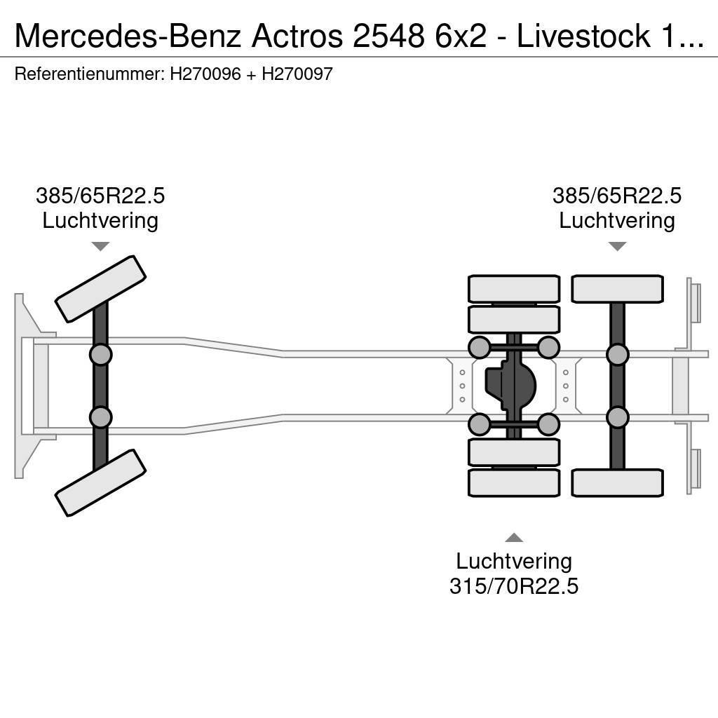 Mercedes-Benz Actros 2548 6x2 - Livestock 1 deck - Truck + Trail Hayvan nakil kamyonlari