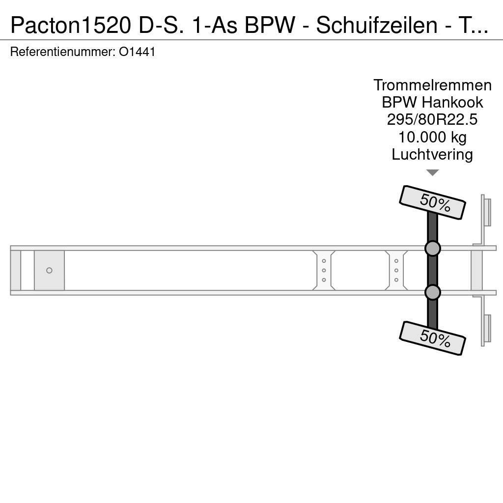 Pacton 1520 D-S. 1-As BPW - Schuifzeilen - Trommelremmen Perdeli yari çekiciler