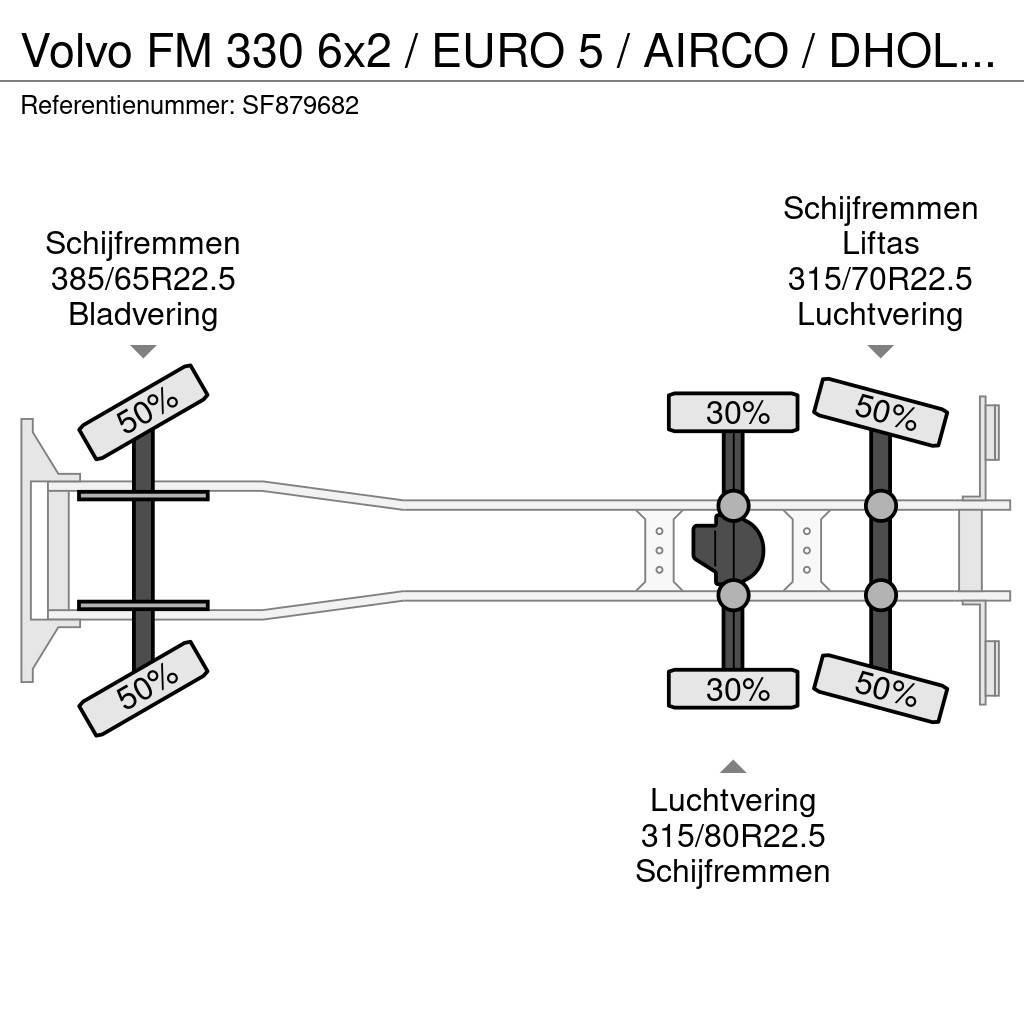 Volvo FM 330 6x2 / EURO 5 / AIRCO / DHOLLANDIA 2500kg / Kayar tenteli kamyonlar