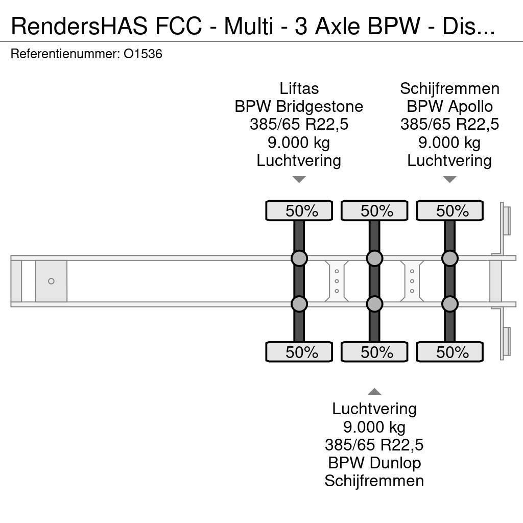 Renders HAS FCC - Multi - 3 Axle BPW - DiscBrakes - LiftAx Konteyner yari çekiciler