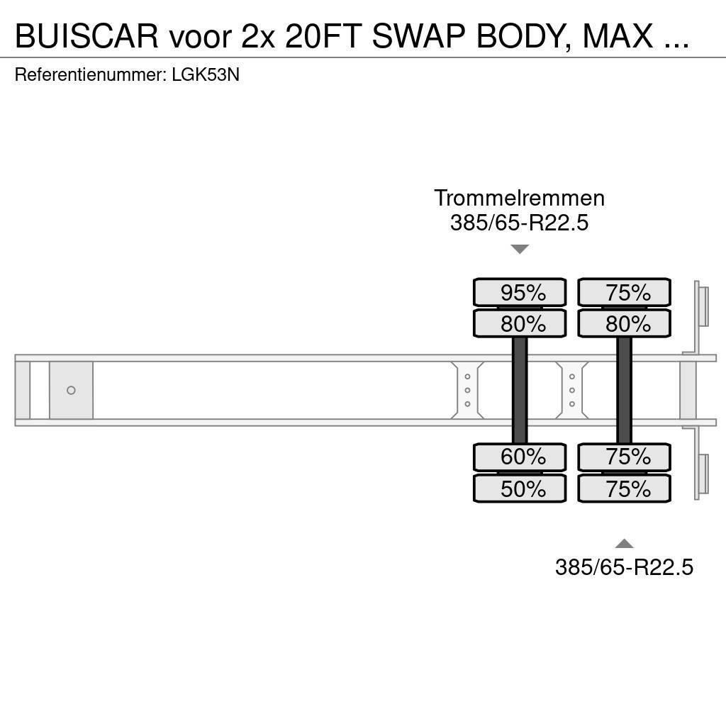  Buiscar voor 2x 20FT SWAP BODY, MAX LOAD 65.000KG Konteyner yari çekiciler