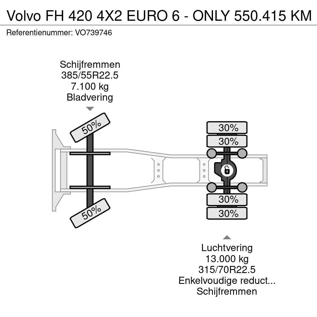 Volvo FH 420 4X2 EURO 6 - ONLY 550.415 KM Çekiciler