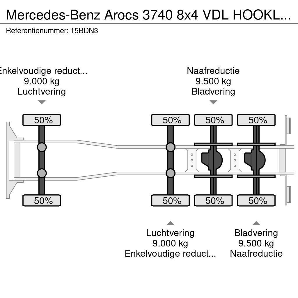 Mercedes-Benz Arocs 3740 8x4 VDL HOOKLIFT! TOP!HAAKARM/CONTAINER Vinçli kamyonlar