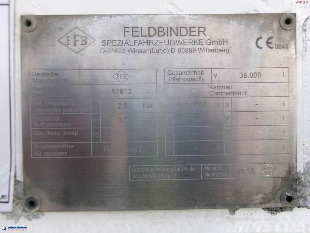 Feldbinder Powder tank alu 36 m3 / 1 comp Tanker yari çekiciler