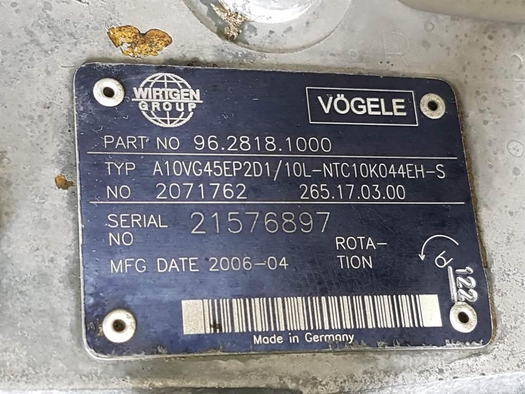 Vögele -Rexroth A10VG45EP2D1/10L-96.2818.1000-Drive pump Hidrolik