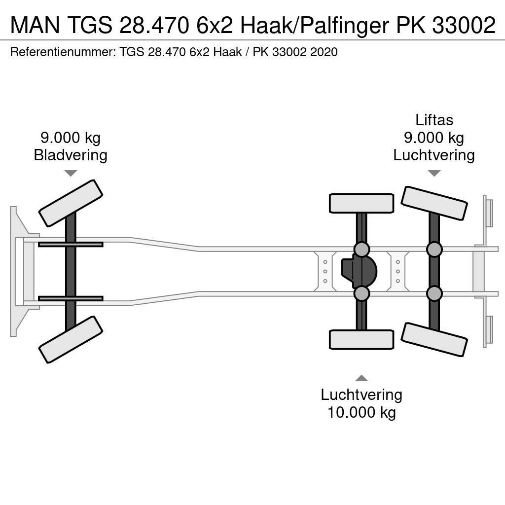 MAN TGS 28.470 6x2 Haak/Palfinger PK 33002 Vinçli kamyonlar