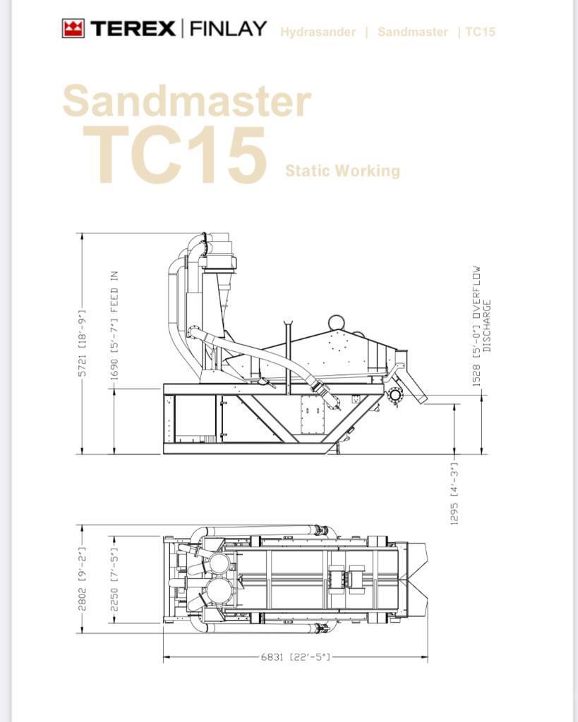 Terex Finlay TC 15 sandmaster Hydrocyklon odwadniacz Agrega tesisleri