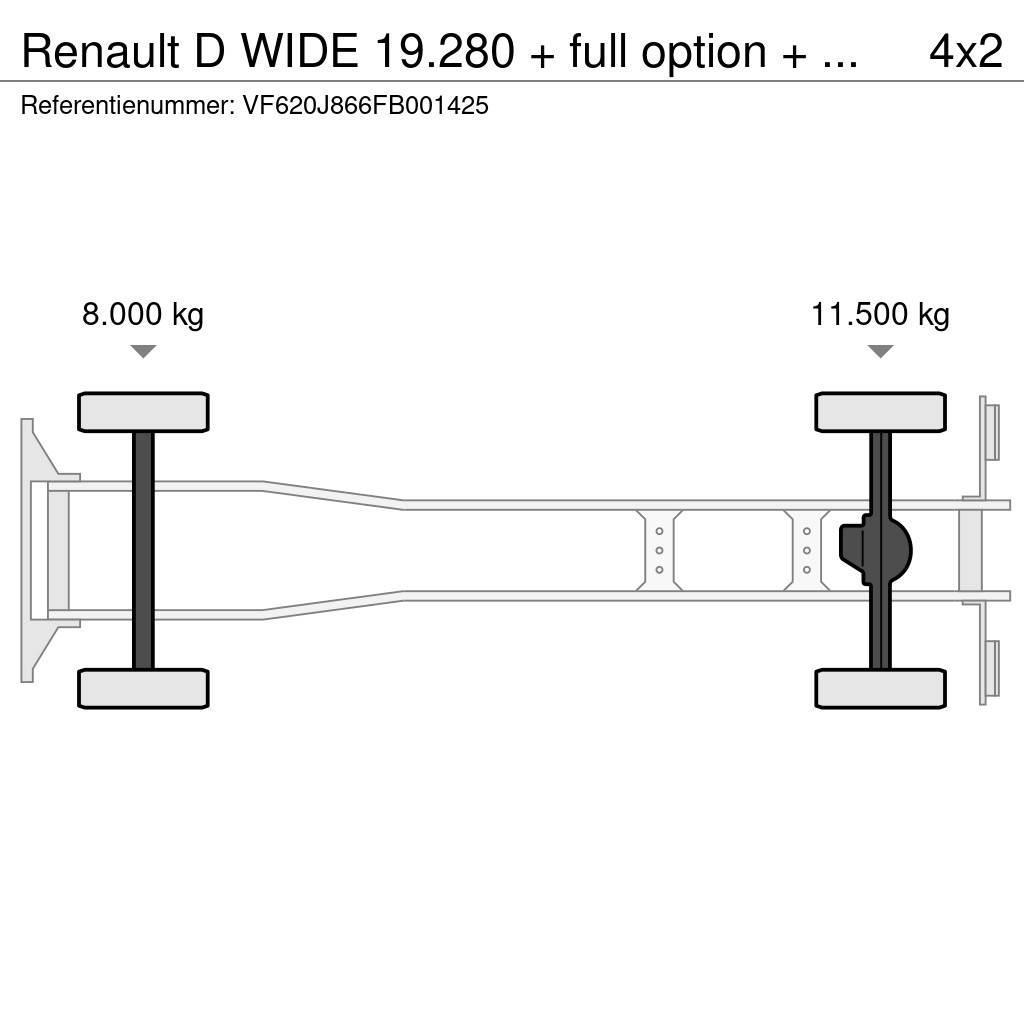 Renault D WIDE 19.280 + full option + REMOTE + EURO 6 HIAB Hidroliftli kamyonlar