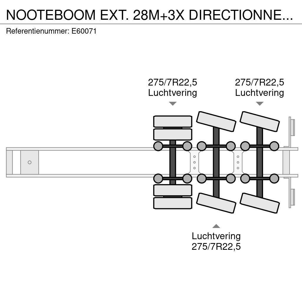 Nooteboom EXT. 28M+3X DIRECTIONNEL/STEERING/GELENKT Flatbed çekiciler