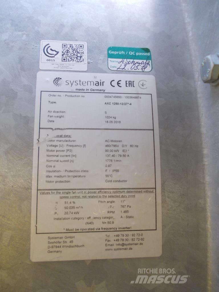  Systemair AXC 1250 12/27° 4 Other Underground Equipment