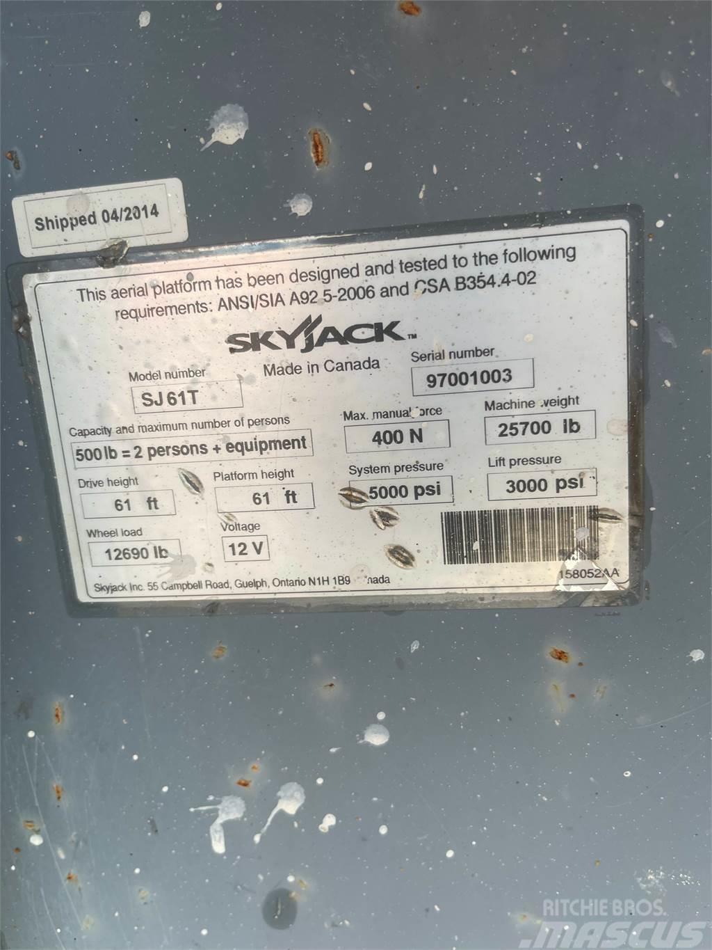 SkyJack SJ61T Bomlar ve kollar