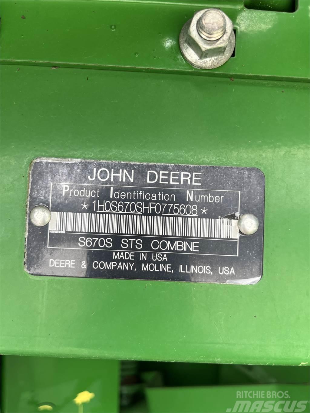 John Deere S670 Biçerdöverler