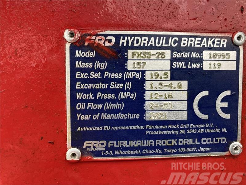 FRD FX35-25 Monteret med udstyr til Rammehammer Hidrolik kırıcılar