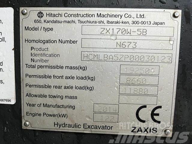 Hitachi ZX 170 W-5B Lastik tekerli ekskavatörler