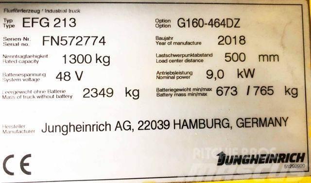 Jungheinrich EFG213 - 4640MM HUBHÖHE - BATTERIE 2021 - 100% Diger