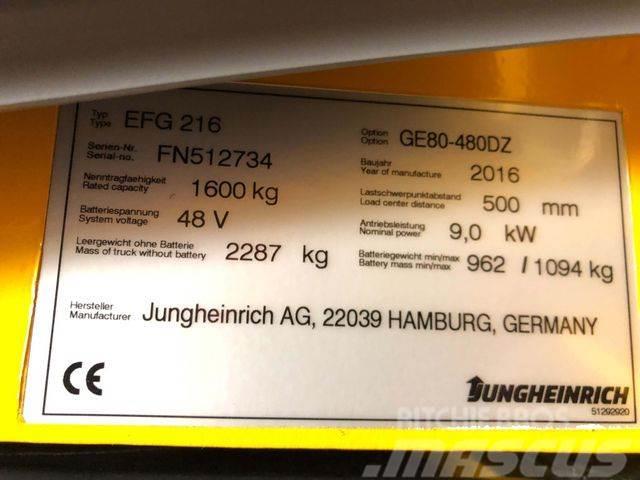 Jungheinrich EFG216 - 4.8 M HUBHÖHE -BATTERIE 91% -TRIPLEX Diger