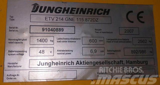 Jungheinrich ETV 214 - 8.42M HUB 3.995 STD. - BATTERIE70% Reach truck - depo içi istif araçları