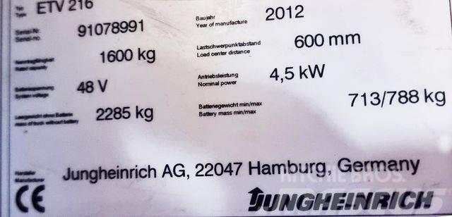 Jungheinrich ETV 216 - 6.2M HUB - BATTERIE 70%-NEUWERTIG Reach truck - depo içi istif araçları