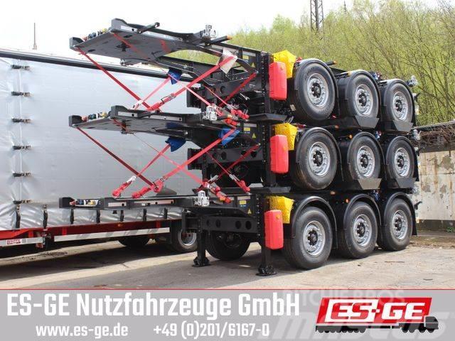 Krone 3-Achs-Containerchassis 20&apos; Low loader yari çekiciler