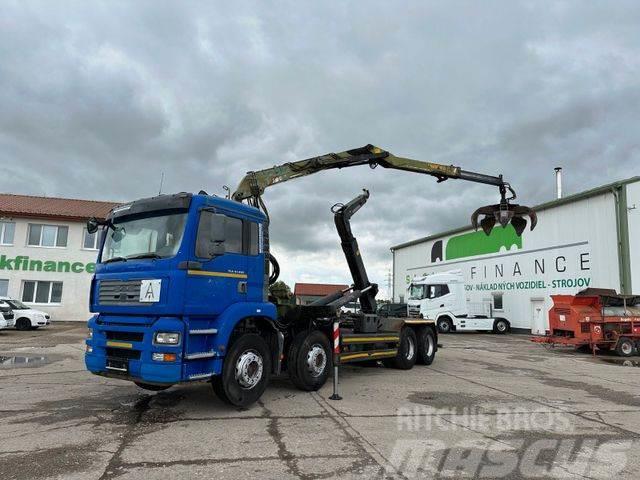 MAN TGA 41.460 for containers and scrap + crane 8x4 Vinçli kamyonlar
