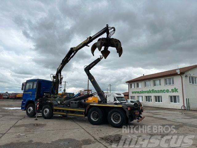 MAN TGA 41.460 for containers and scrap + crane 8x4 Araç üzeri vinçler