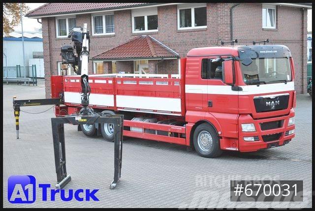 MAN TGX 26.400 XL Hiab 166K, Lift-Lenkachse Flatbed kamyonlar