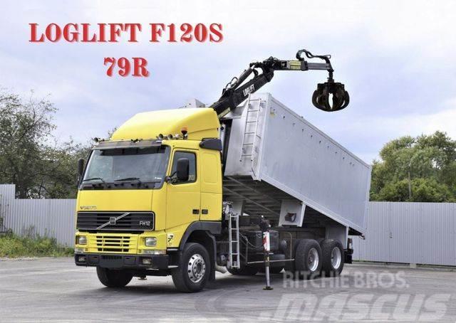 Volvo FH 12 460 Abrollkipper * LOGLIFT F120S 79R * TOP Vinçli kamyonlar