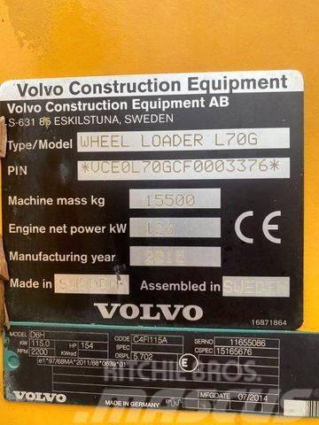Volvo L70G **BJ. 2015 *19460H/Klima/Hochkippschaufel * Tekerlekli yükleyiciler
