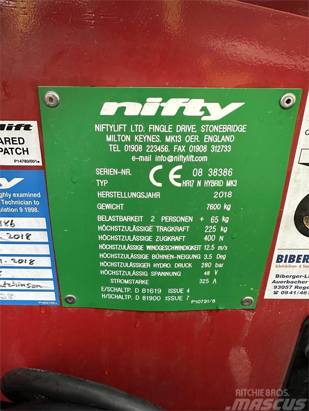 Niftylift HR 17 N HYBRID MK3 Körüklü personel platformları