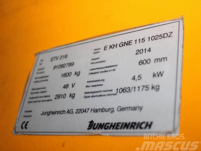 Jungheinrich ETV 216 E KH GNE 115 1025DZ Reach truck - depo içi istif araçları